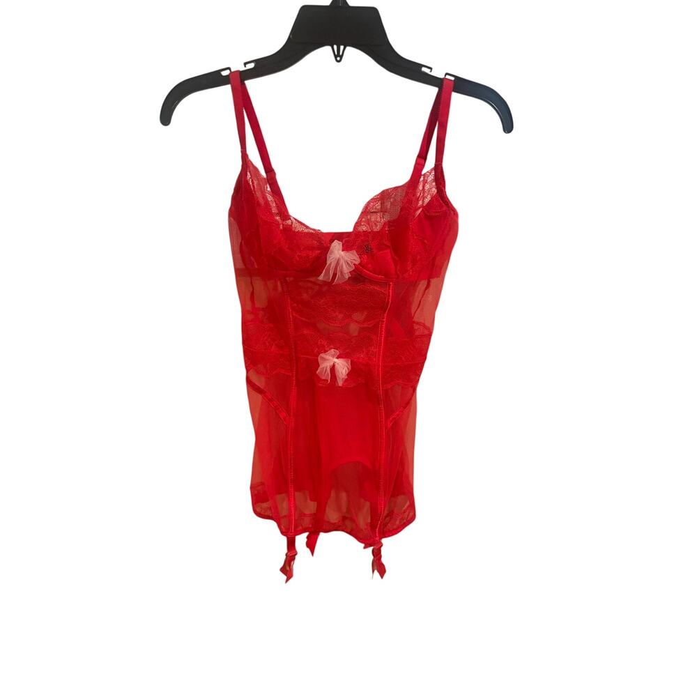 Victoria’s secret red lace underwire lingerie corset style